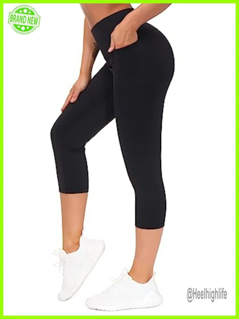 Tummy Control Leggings with Pockets, High Waist Yoga Pants for Women, Flat Seam